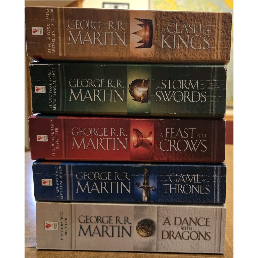 George R. R. Martin Game of Thrones 5-Book Paperback Set Fantasy Kings Swords